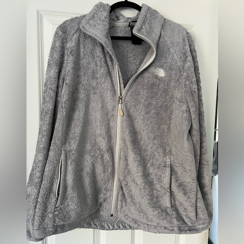 Gray NorthFace Fleece Zip-Up Jacket